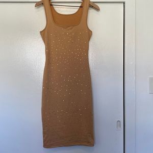 Nude rhinestone dress Small